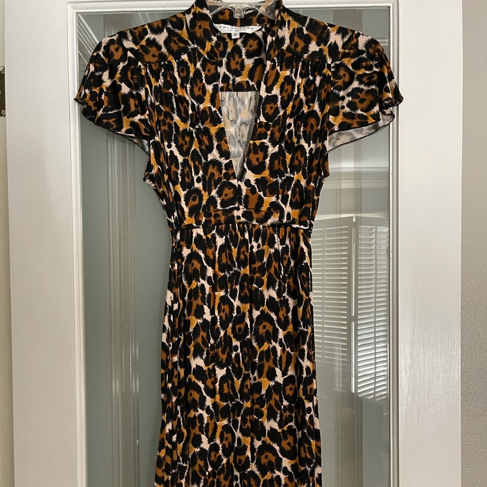 Trina Turk Leopard 100% Silk Dress
